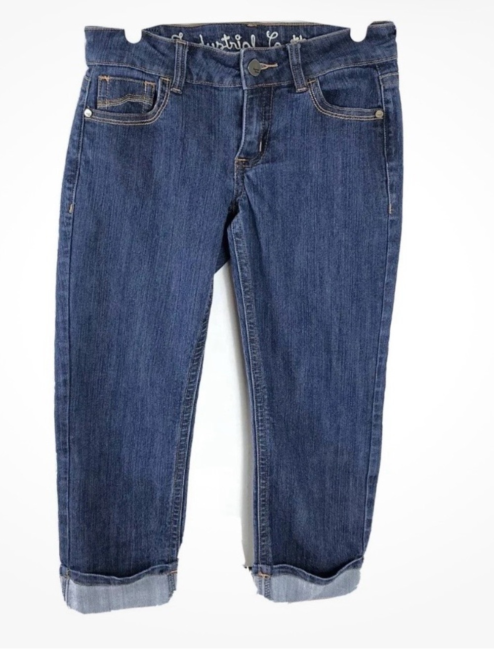 Industrial cotton. Dark Blue Women's Capris Jeans